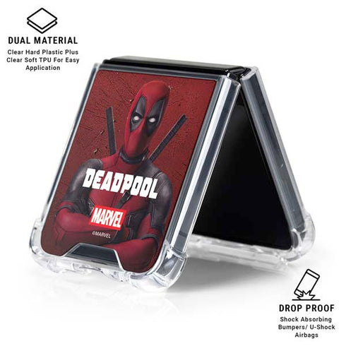 Marvel Deadpool Legacy Deadpool Red Poster Galaxy Z Flip6 Clear Case